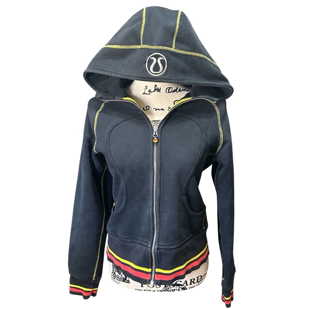 lululemon athletica Black Hoodie with Yellow and Red Accents